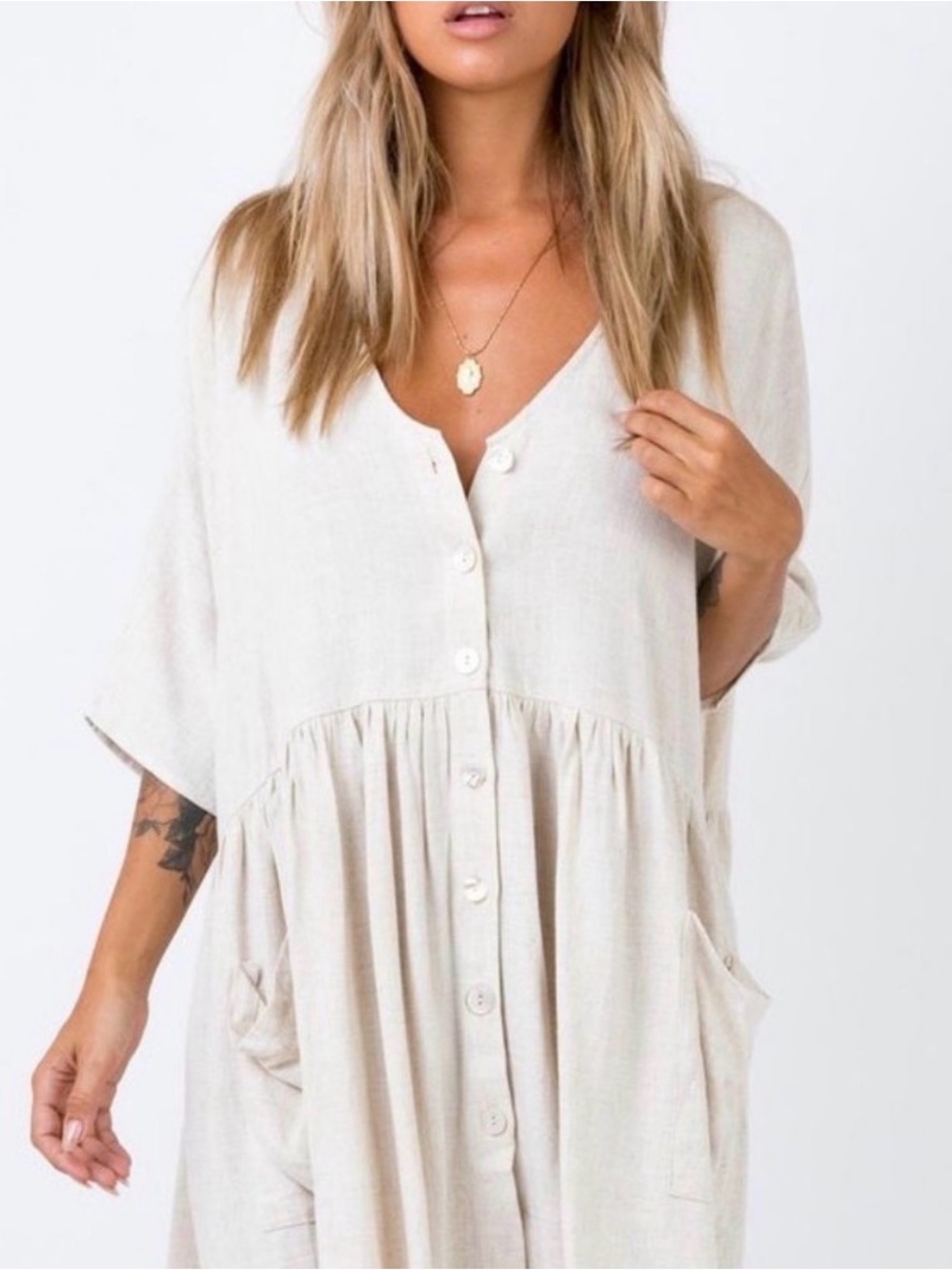 Princess Polly The Sandy Mini Dress in Natural